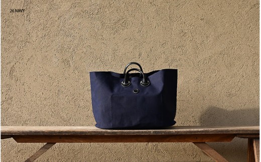 木の庄帆布 オーバルトートバッグ　k-khg-obt01t-（C/＃26 NAVY / ネイビー）