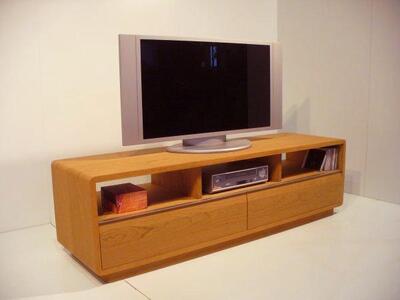 【ROUND テレビボード　ブラックチェリー153cm】＜ブラックチェリー材ツキ板　オイルフィニッシュ＞ 家具 テレビ台 テレビボード TVボード AVボード 棚 リビングボード サイドボード ローボード MUFactory