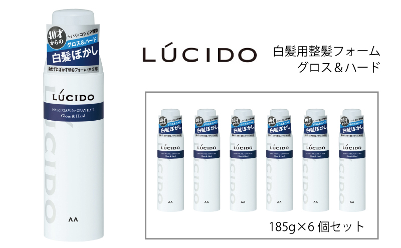 マンダム ルシード 白髪用整髪フォーム グロス＆ハード 185g×6個セット MA-102B