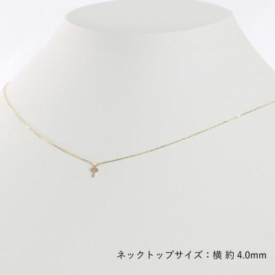 ふるさと納税 大津市 上品な十字架デザインがクール! K10イエローゴールドダイヤモンドネックレス アジャ付き 40cm |  | 03