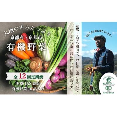 ふるさと納税 京都市 ◆全12回定期便◆【つくだ農園】《有機JAS認証 有機野菜10品入り》