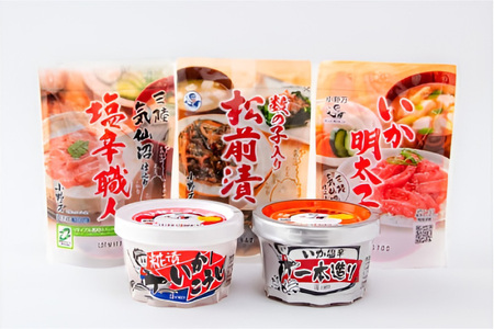 小野万 塩辛 珍味 5品セット 贈答用 [小野万 宮城県 気仙沼市 20562580]ギフト おつまみ 酒の肴 詰め合わせ セット 冷蔵 いか イカ 塩辛 数の子 松前漬け めかぶ