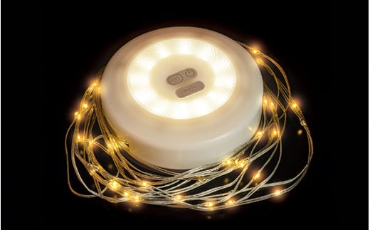 充電式巻き取りイルミネーションライト（10m) - キャンプやアウトドアでのテントライトとして最適