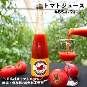 トマトジュース 無塩 高知県日高村産 完熟トマト 485ml×2本