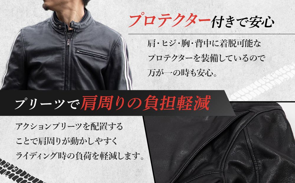 レザージャケット ホワイト L｜京都 デグナー バイクギア 人気ブランド 革ジャン [23WJ-3] バイク用 レザージャケット カジュアル やぎ革 プロテクター付 軽量 疲れにくい ジャケット レザ