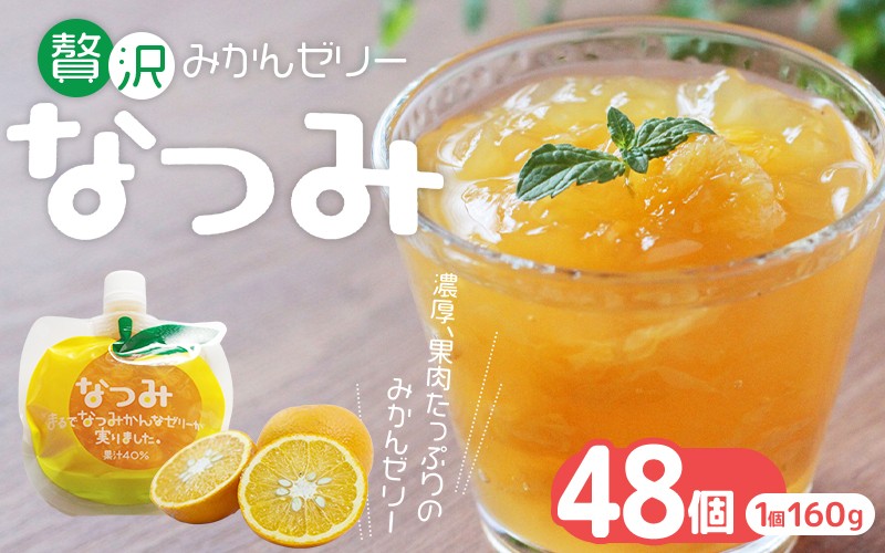 
            果肉入り 贅沢 みかんゼリー なつみ 48個 化粧箱なし ご家庭用【kmkn0071】
          