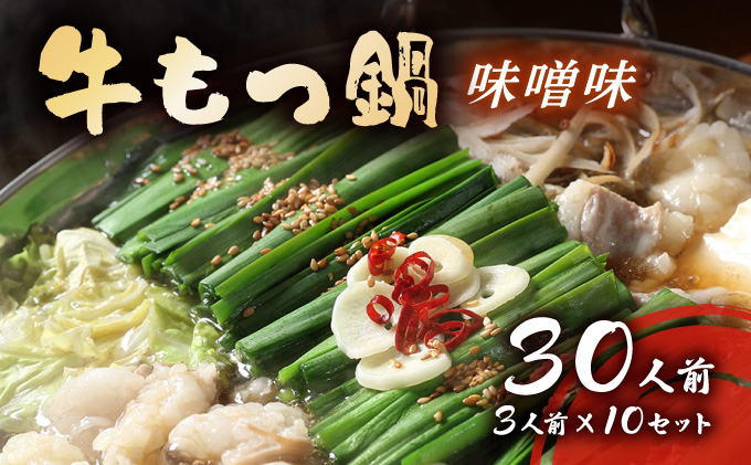 牛もつ鍋 味噌味 30人前セット(3人前×10セット) CF18