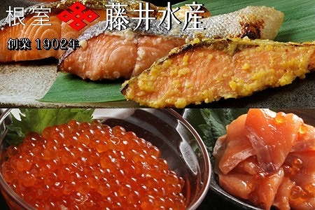 [12月21日決済分まで年内配送]【北海道根室産】[鮭匠ふじい]鮭といくらの味覚尽くし B-42001