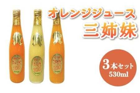 オレンジジュース 【ななつ星in九州 採用 オレンジジュース 】三姉妹 ジュース 計1.59L（530ml×3本セット） 熊本オレンジジュース 宇城市産オレンジジュース 三姉妹オレンジジュース 