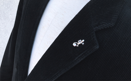 ヤモリ 「家守」 ピンブローチ / あこや真珠 ブローチ 真珠 パール 伊勢志摩 志摩 アクセサリー ギフト プレゼント クリスマス 〔033-11〕