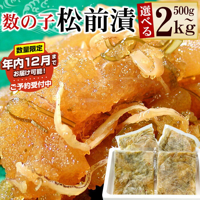 【ふるさと納税】 ★年内 12 月お届け、数量限定でご予約受付中★ 数の子松前漬数の子松前漬 選べる 500g ~ 2kg かずのこ かずの子 カズノコ 魚卵 お取り寄せ グルメ 海鮮 松前 松前漬け ご飯のお供 おつまみ 北海道 根室市 ふるさと納税