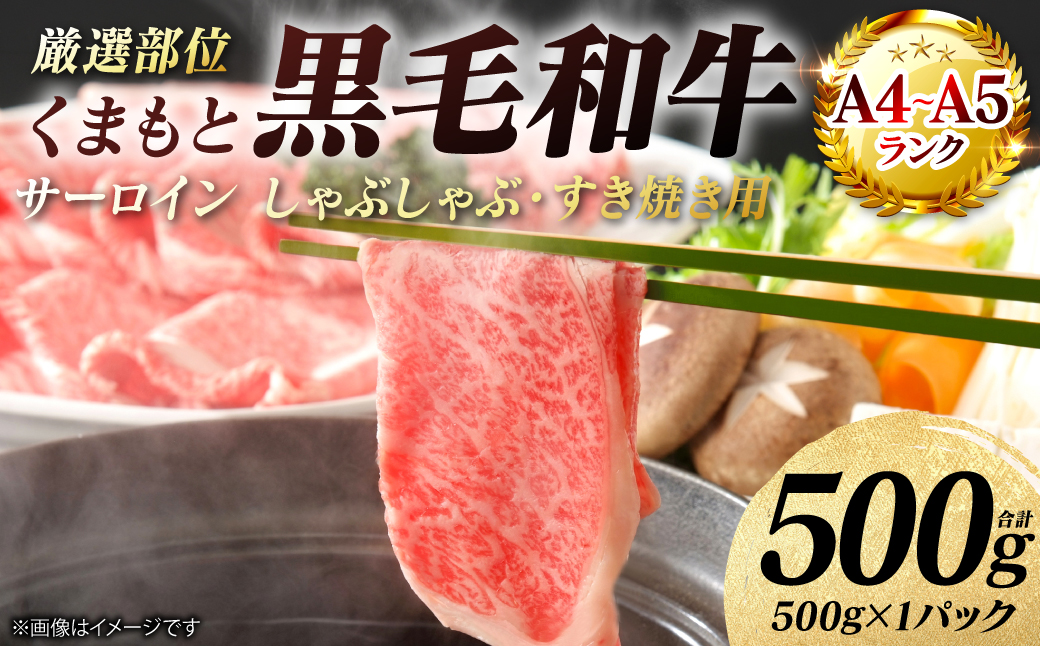 【A4～A5ランク】 【厳選部位】 くまもと黒毛和牛 サーロイン しゃぶしゃぶ すき焼き用 500g （500g×1パック） 和牛 牛肉 お肉 黒毛和牛 鍋 冷凍 おかず 熊本県 八代市