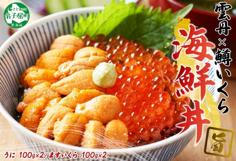 3407. うに 200g 鱒いくら醤油漬け 200g 計400g ウニ チリ産 冷凍 雲丹 ますいくら 鱒 イクラ ますいくら 海鮮 海鮮丼 送料無料 北海道 弟子屈町