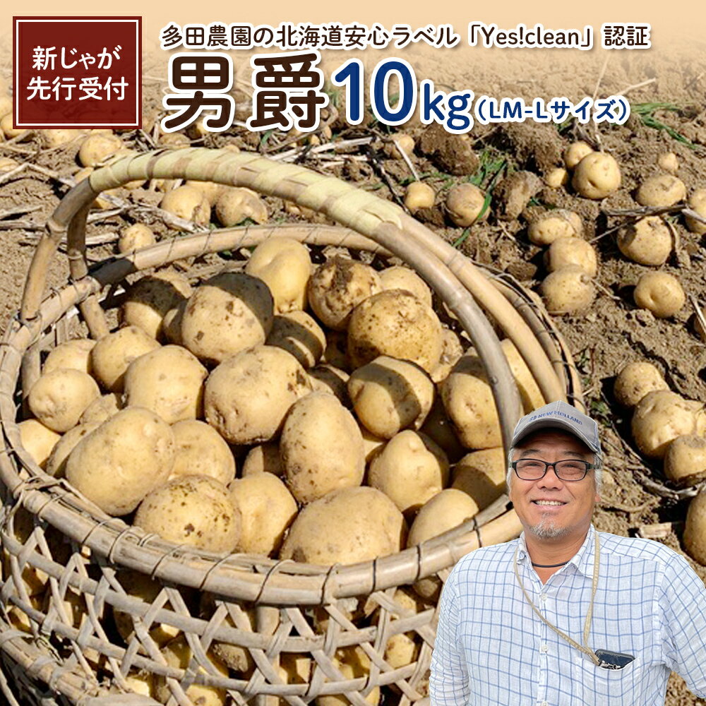 【ふるさと納税】【新じゃが先行受付！】多田農園の北海道安心ラベル「Yes!clean」認証　男爵10kg（LM-Lサイズ）【5100401】