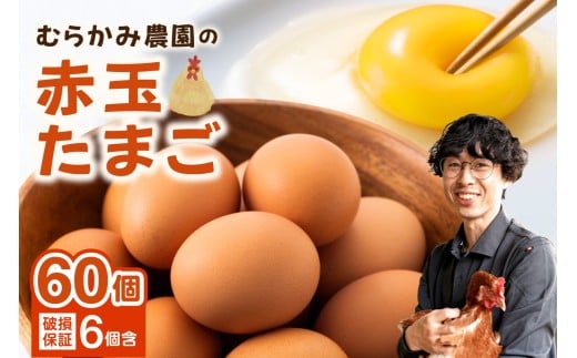 むらかみ農園の赤玉たまご60個