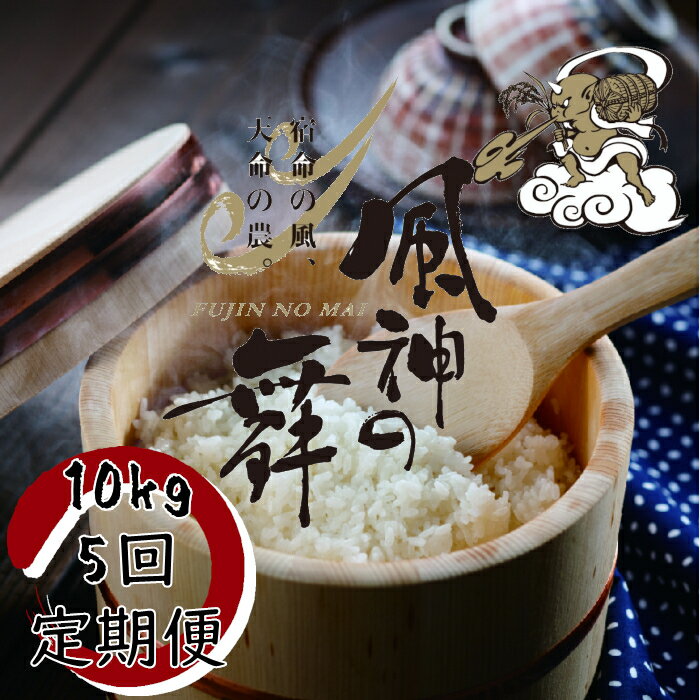 【ふるさと納税】【令和7年産】風を宿命として農に生きる≪5回 定期便≫新潟県阿賀野市産「風神の舞」コシヒカリ 10kg（5kg×2袋）