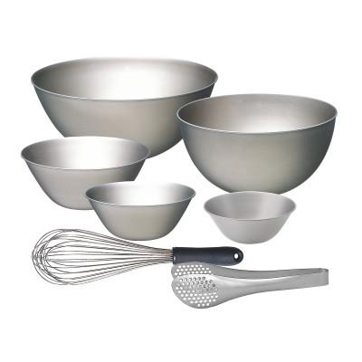 ふるさと納税 燕市 柳宗理デザイン　ステンレスボール5p(13,16,19,23,27cm)&amp;泡立て&amp;ステンレストング穴