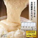 【ふるさと納税】【全12回定期便】自然薯麦とろセット（4人前）＜自然薯王国＞ 那珂川市 定期便 自然薯 とろろ 野菜 健康 個包装 そば お好み焼き 白米[GAH011]