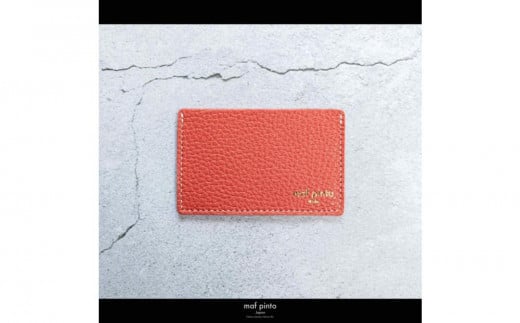 maf pinto (マフ ピント) カードケース 1枚 免許証 マイナンバーカード 薄型 スリム フレッシュレッド ADRIA LINE レザー 本革 日本製