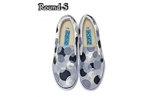 
                  手描きスニーカー「Round-S」モノクロ 水玉柄 ワイズ 2E 22.0～28.0cm【受注制作】
                