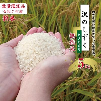 ふるさと納税 四万十市 【令和7年産】沢のしずく(無洗米:ヒノヒカリ)5kg
