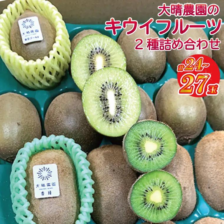 【先行予約】【11月発送開始】東京ゴールドと香緑2種詰め合わせ24～27玉入り 大晴農園のキウイフルーツ（BY005）