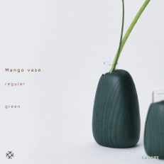 SASAKIのMango vase - regular　green【旭川クラフト(木製品/花瓶)】