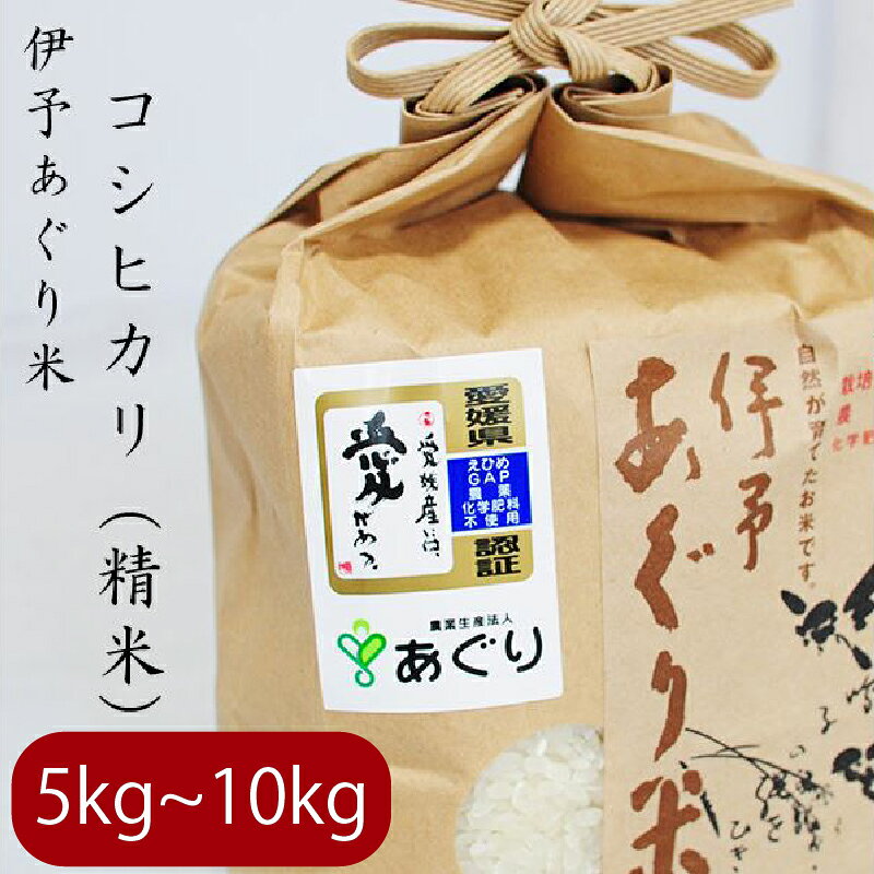 【ふるさと納税】 【キロ数が選べる】米 精米 5～10kg 令和8年産 伊予 あぐり米 コシヒカリ 農薬・化学肥料不使用 米 精米 令和8年産 お米 こめ 農薬・化学肥料不使用 おこめ おにぎり お米 贈答 有限会社あぐり 愛媛県 松前町