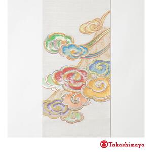 【龍村美術織物】龍村錦帯 袋帯 瑞雲麗峰錦 白×銀杢【高島屋選定品】