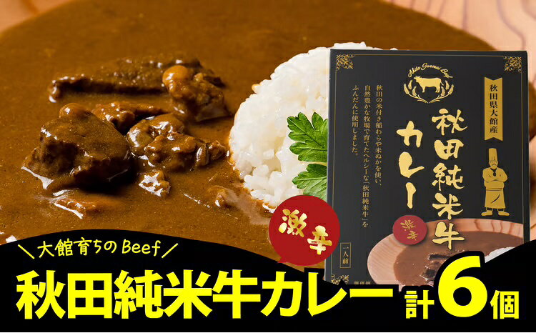 【ふるさと納税】秋田純米牛 カレー 6個入り ブランド肉 辛口 ご当地カレー 食べ比べ レトルト お手軽 贈答 秋田 東北 【125P2901】【東日本物産(株)】