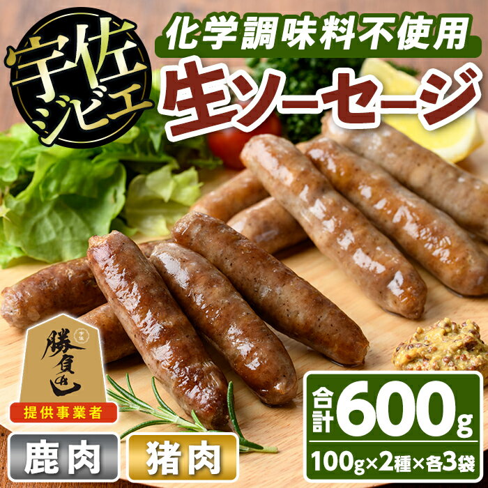 【ふるさと納税】宇佐ジビエ無添加生ソーセージ詰合せ(合計6袋・2種)国産 ソーセージ ジビエ 惣菜 おかず お弁当 おつまみ 小分け 詰合せ セット【102000300】【サンセイ　安心院ソーセージ】