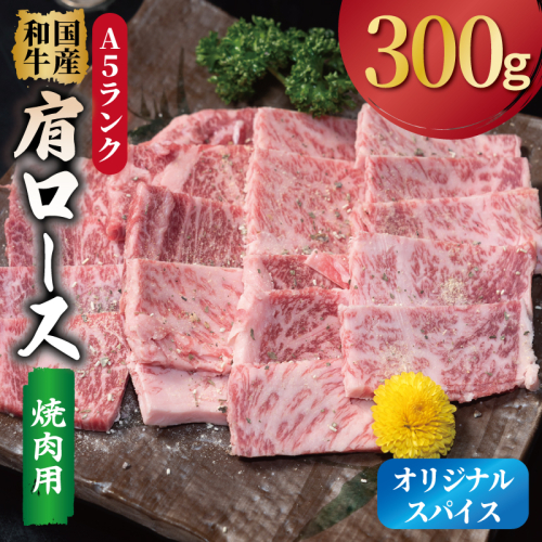 A5ランク 国産和牛 肩ロース 焼肉用 オリジナルスパイス  小分け少量パック（300g×1P） 010B1925