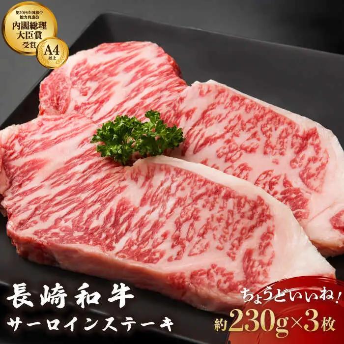 牛肉 長崎和牛サーロインステーキ 計690g[OAA006] 牛肉ステーキ
