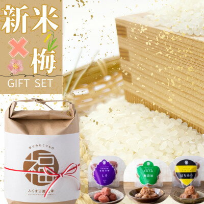 【ふるさと納税】茨城県産『常陸乃梅』梅干し3種 & ふくまる厳選米 精米 2kg【1481016】