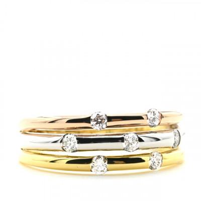 ふるさと納税 笛吹市 K18/PT　スリーカラーダイヤリング0.20CT　R3980DI-C #18 |  | 01