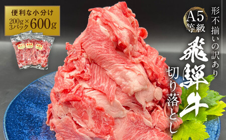 【訳あり】A5等級飛騨牛 こま切れ 切り落とし600g（200g×3パック）| 飛騨牛 不揃い 岩ト屋 HF046