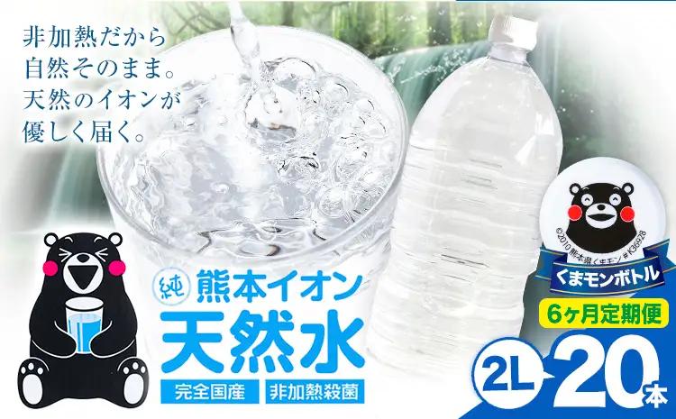 【6ヶ月定期便】熊本イオン純天然水 ラベルレス 2L×20本 《お申込み翌月から出荷》2l 水 飲料水 ナチュラルミネラルウォーター｜人気天然水 大人気返礼品 ブランド天然水