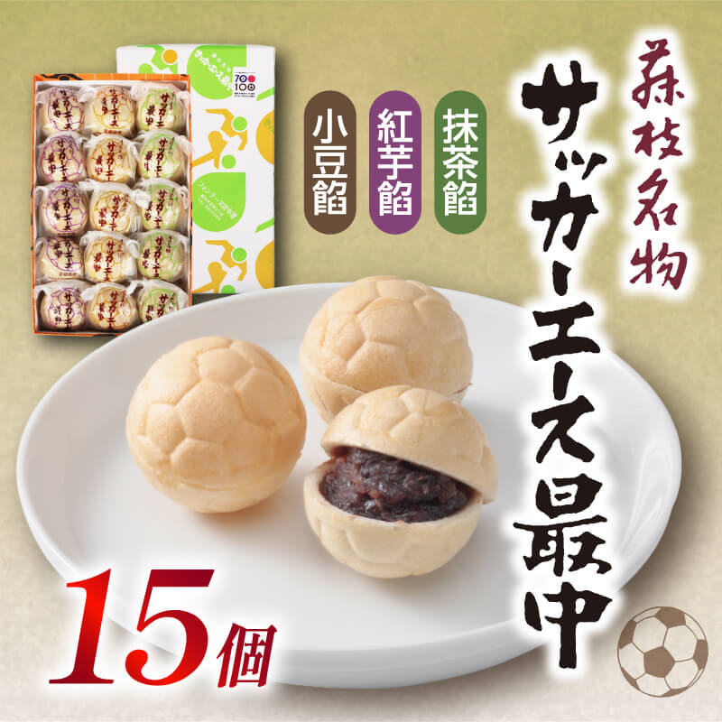 【ふるさと納税】 サッカー エース 最中 3種 15個 詰め合わせ 小豆 紅芋 抹茶 和菓子 もなか おやつ 菓子 贈答用 贈り物 プレゼント お祝い お取り寄せ グルメ ご当地 スイーツ おいしい 老舗 和スイーツ 甘味 和風 藤枝市 静岡県
