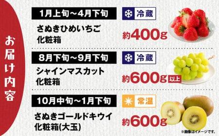 いちご マスカット キウイ 【ALL化粧箱】【3回お届け】高松市自慢のフルーツ定期便【G】【T006-771】