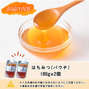数量限定 種子島産 蜂蜜 日本みつばちのはちみつ 180g × 2個 パウチ 【ひさちゃん養蜂園】n350