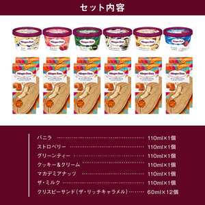 ハーゲンダッツ『ミニカップ(6個)＆クリスピーサンド(12個)セット』アイスクリーム アイス スイーツ デザート_H0016-036
