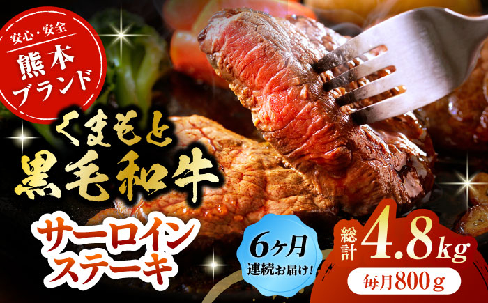 
                  【6回定期便】くまもと黒毛和牛サーロイン ステーキ用 約800g（約200g×4枚）【吉里精肉】 [ZEW070]
                