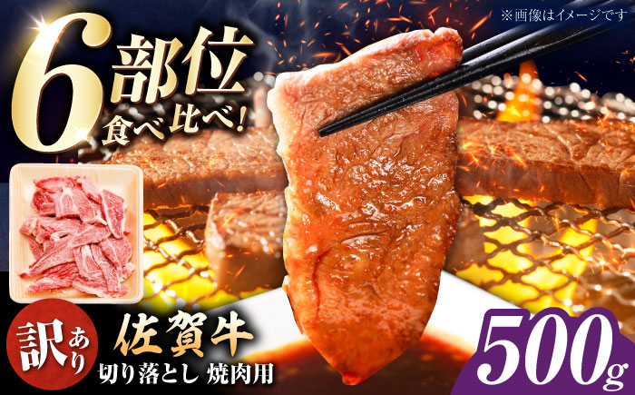 【訳あり】佐賀牛 焼肉用 切り落とし 500g / 牛肉 / 佐賀県 / 有限会社片岡精肉店 [41AEAC004]