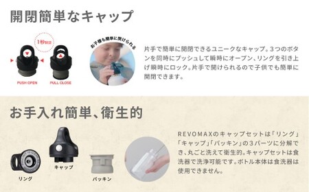 【MW-TAKAMORI OUTDOOR BRAND-】×【REVOMAX】レボマックス 12oz Slim（355ml）ワンタッチ ステンレス ボトル 水筒 タンブラー マグボトル 真空断熱 保温 