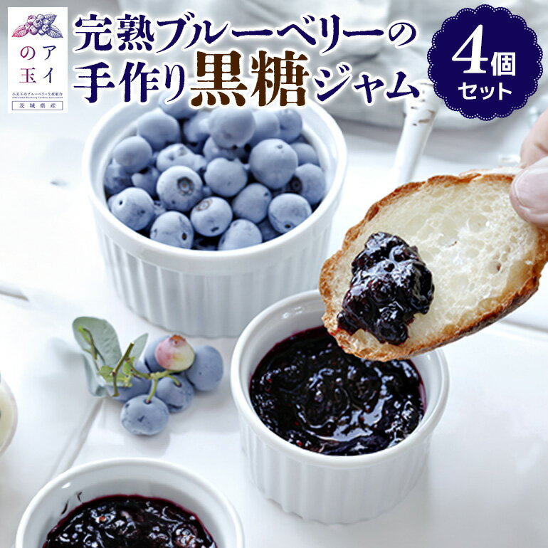 【ふるさと納税】【アイの玉】完熟ブルーベリーの手作り黒糖ジャム（4個セット） ジャム ブルーベリー フルーツ 果物 くだもの 手作り 黒糖 73-C