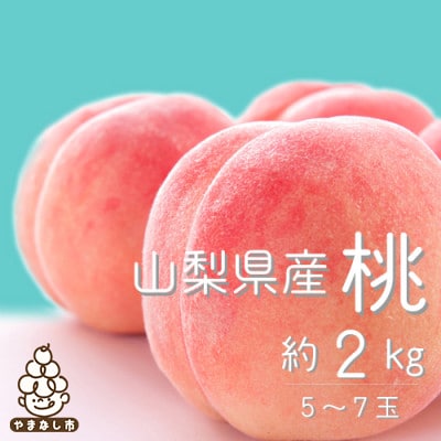 2026年 先行受付【寄付金額変更14,000円→13,000円】山梨旬の桃 約2kg(5～7玉) 【配送不可地域：離島・沖縄県】