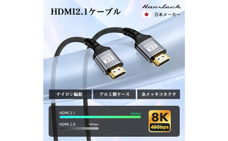 Hanx-Tech HDMI2.1ケーブル 3m AOP0040