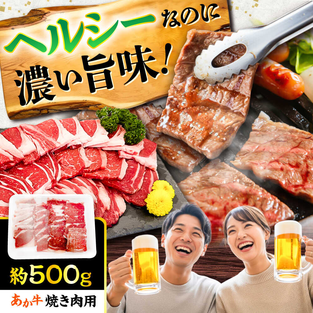 【ふるさと納税】熊本あか牛 焼肉用カット(バラ ロース) 約500g / 熊本県 あか牛 あかうし 和牛 焼肉 ロース バラ 牛肉 お肉 褐毛和種 冷凍 国産【五右衛門フーズ】[BHCY045]