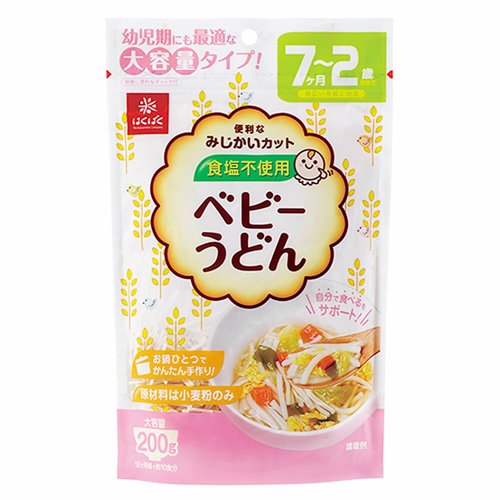 【ふるさと納税】ベビーうどん 計1.6kg（200g×8袋） うどん 麵類 乾麵 離乳食 食塩不使用 簡単調理 惣菜 国産 山梨県 中央市 送料無料