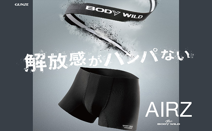 メンズ グンゼ BODYWILD AIRZ ボクサーパンツ LL 5枚セット（ブラック5枚）GUNZE 父の日 ギフト